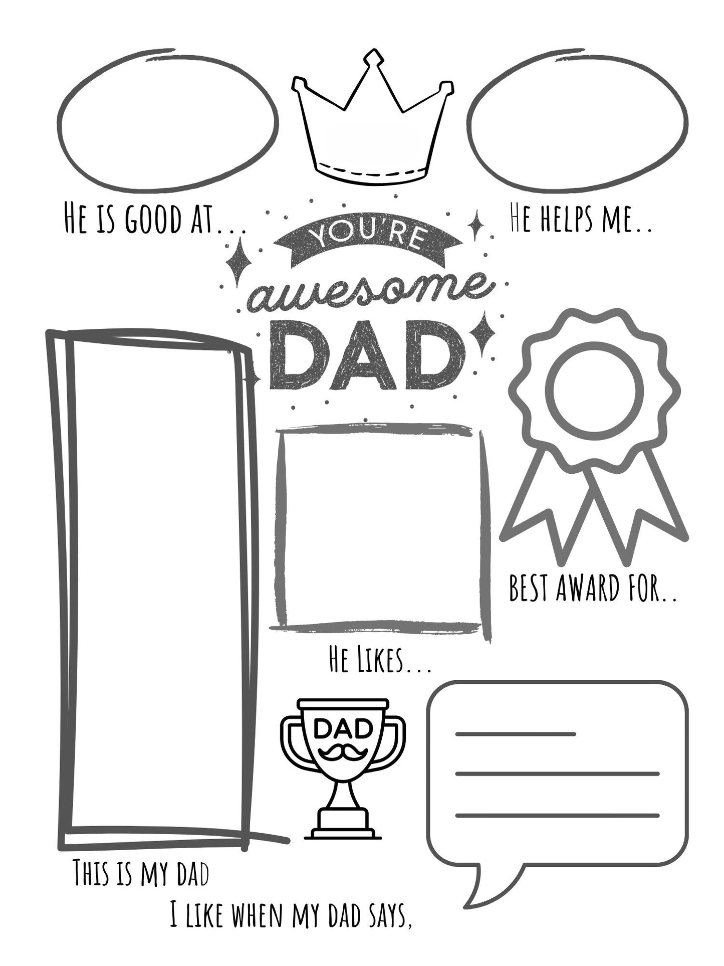 Personalized Dad award activity poster - The muggin shop