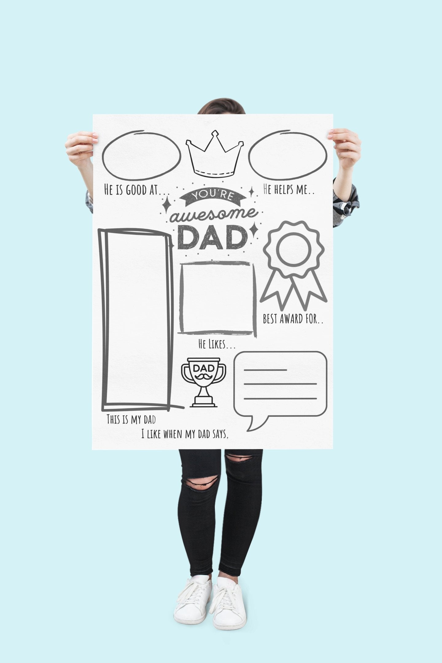 Personalized Dad award activity poster - The muggin shop