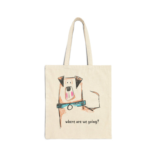 Blue collar dog Cotton Canvas Tote Bag - The muggin shop