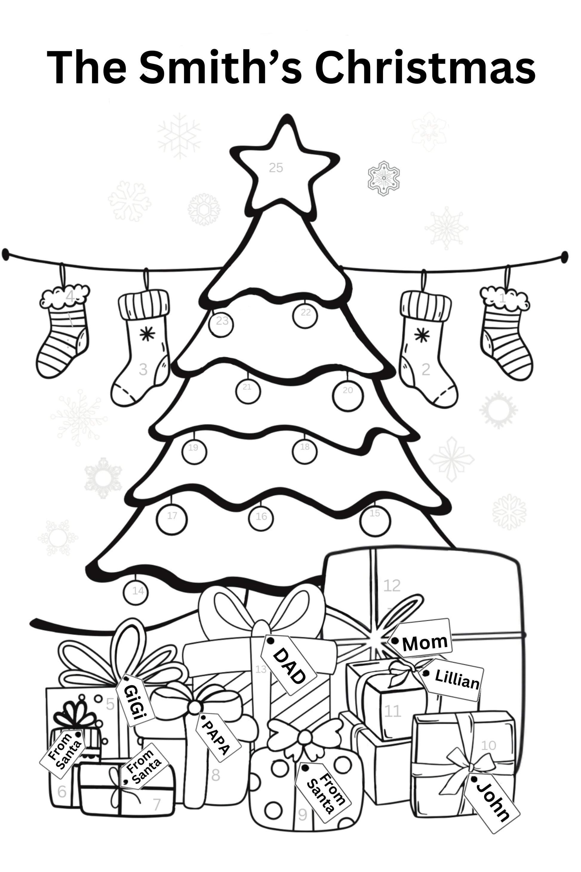 Advent Calendar coloring poster kit - The muggin shop
