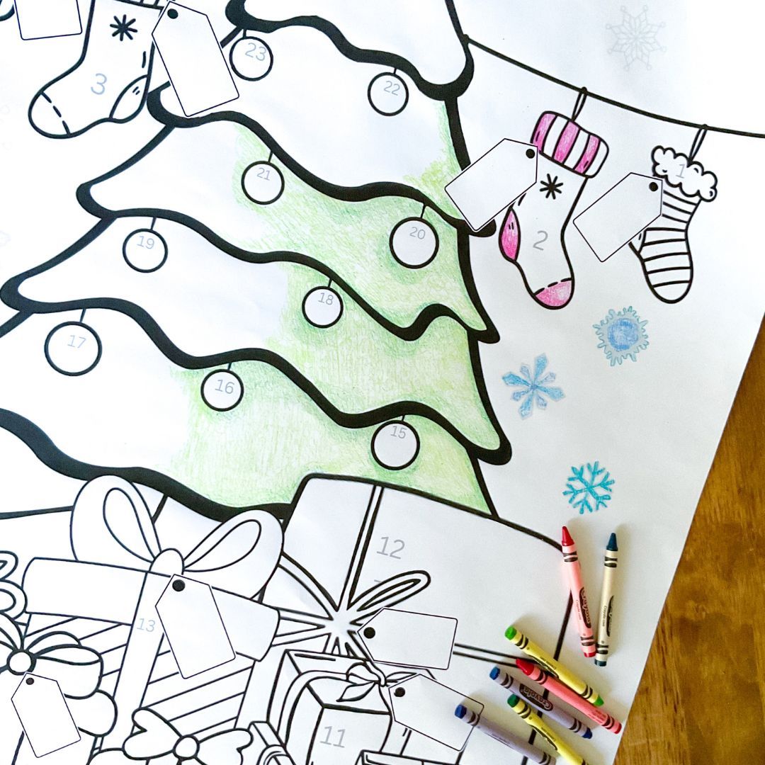 Advent Calendar coloring poster kit - The muggin shop