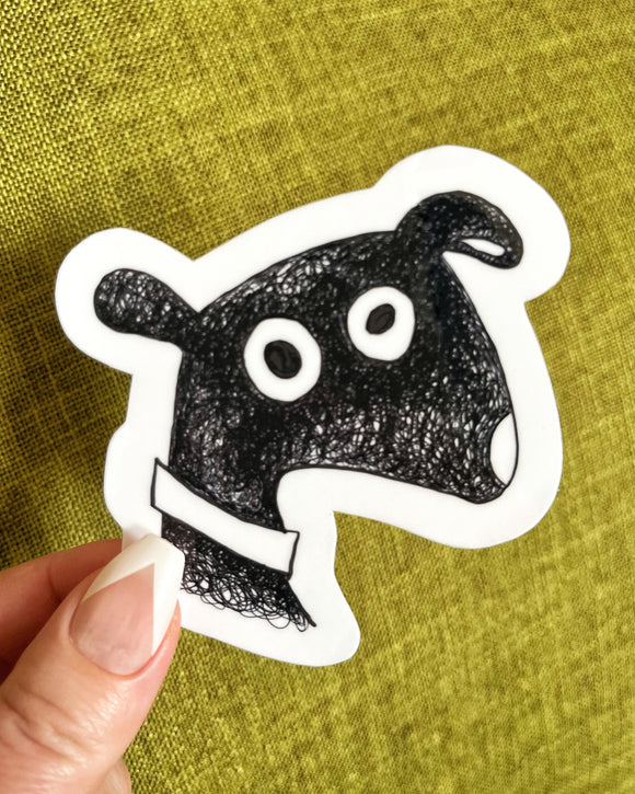 black dog sticker - The muggin shop