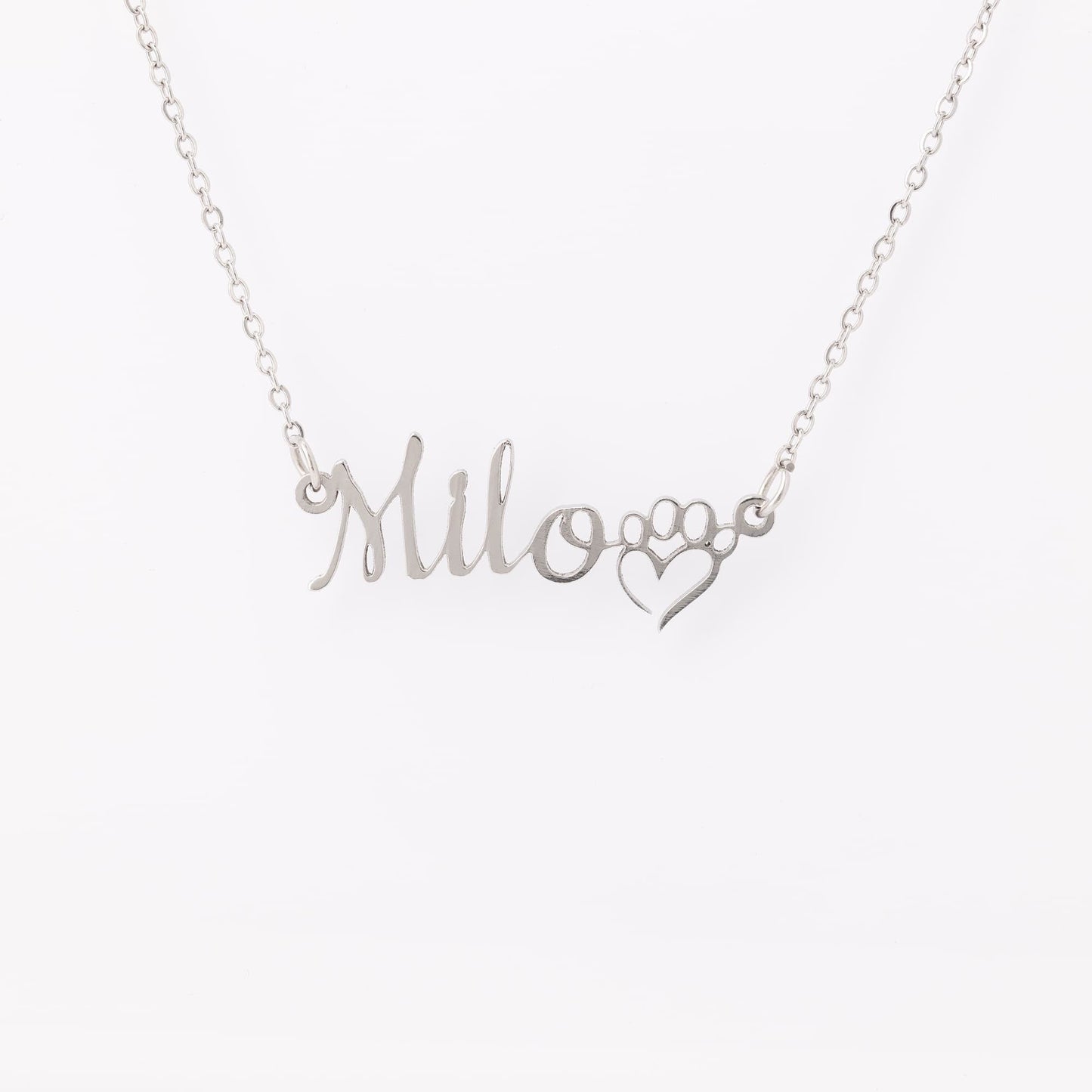 custom name necklace with paw - The muggin shop