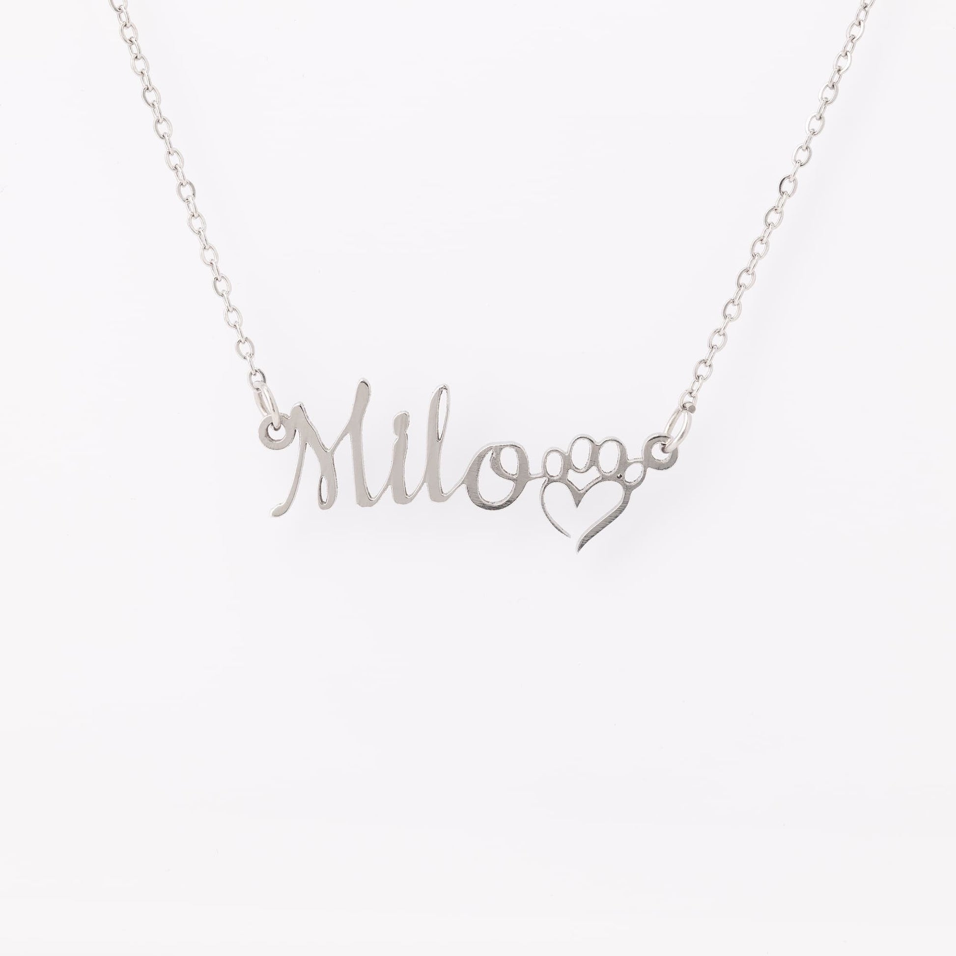 custom name necklace with paw - The muggin shop