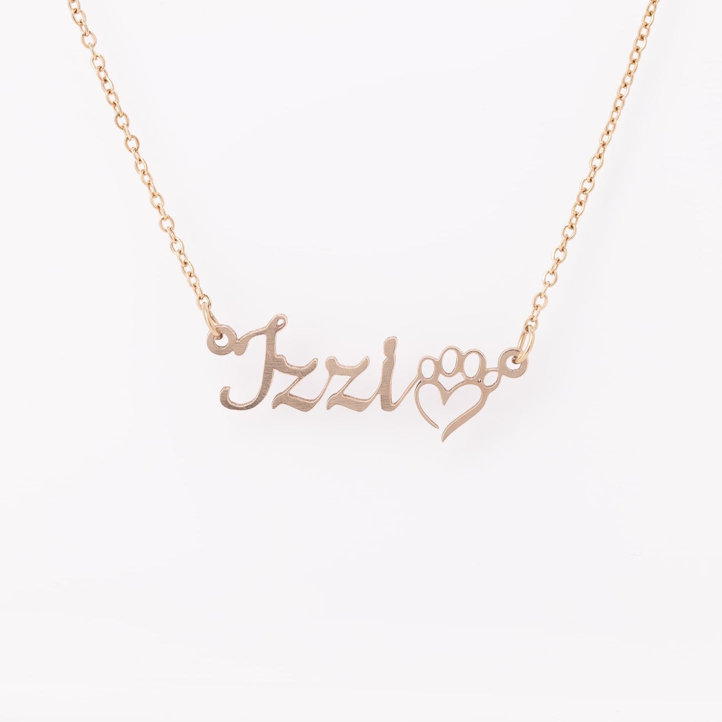 custom name necklace with paw - The muggin shop