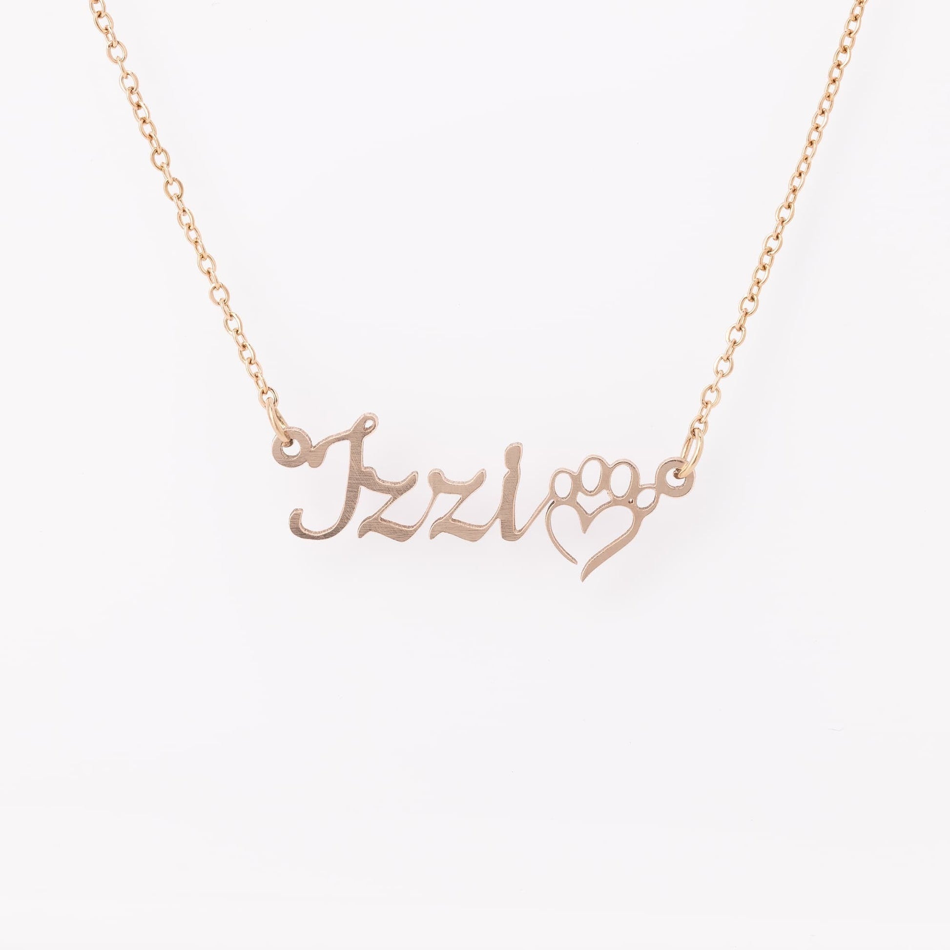 custom name necklace with paw - The muggin shop