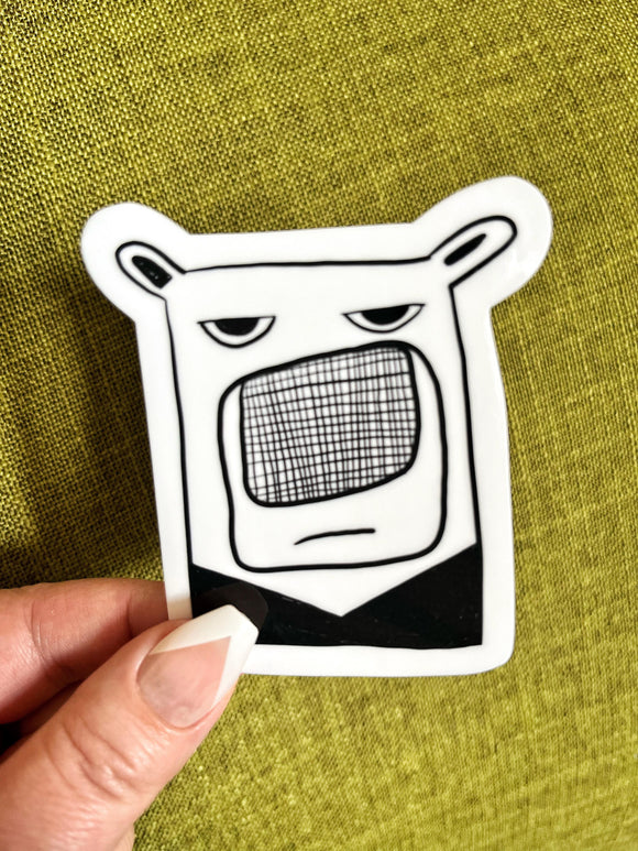 grumpy butt bear sticker - The muggin shop