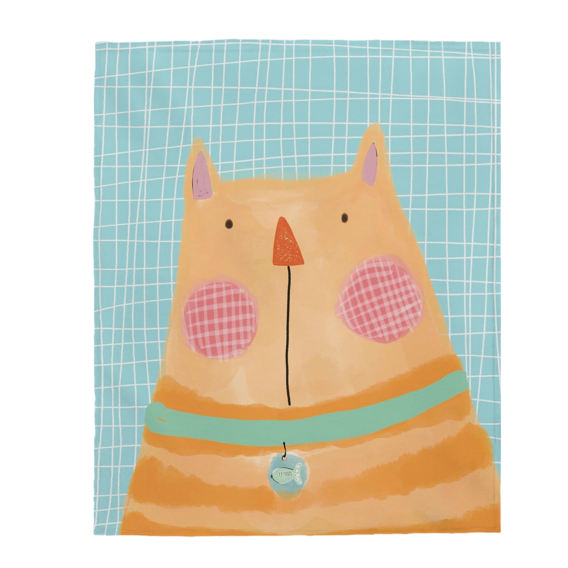 Orange tabby cat Velveteen Plush Blanket - The muggin shop