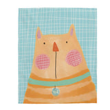 Orange tabby cat Velveteen Plush Blanket - The muggin shop