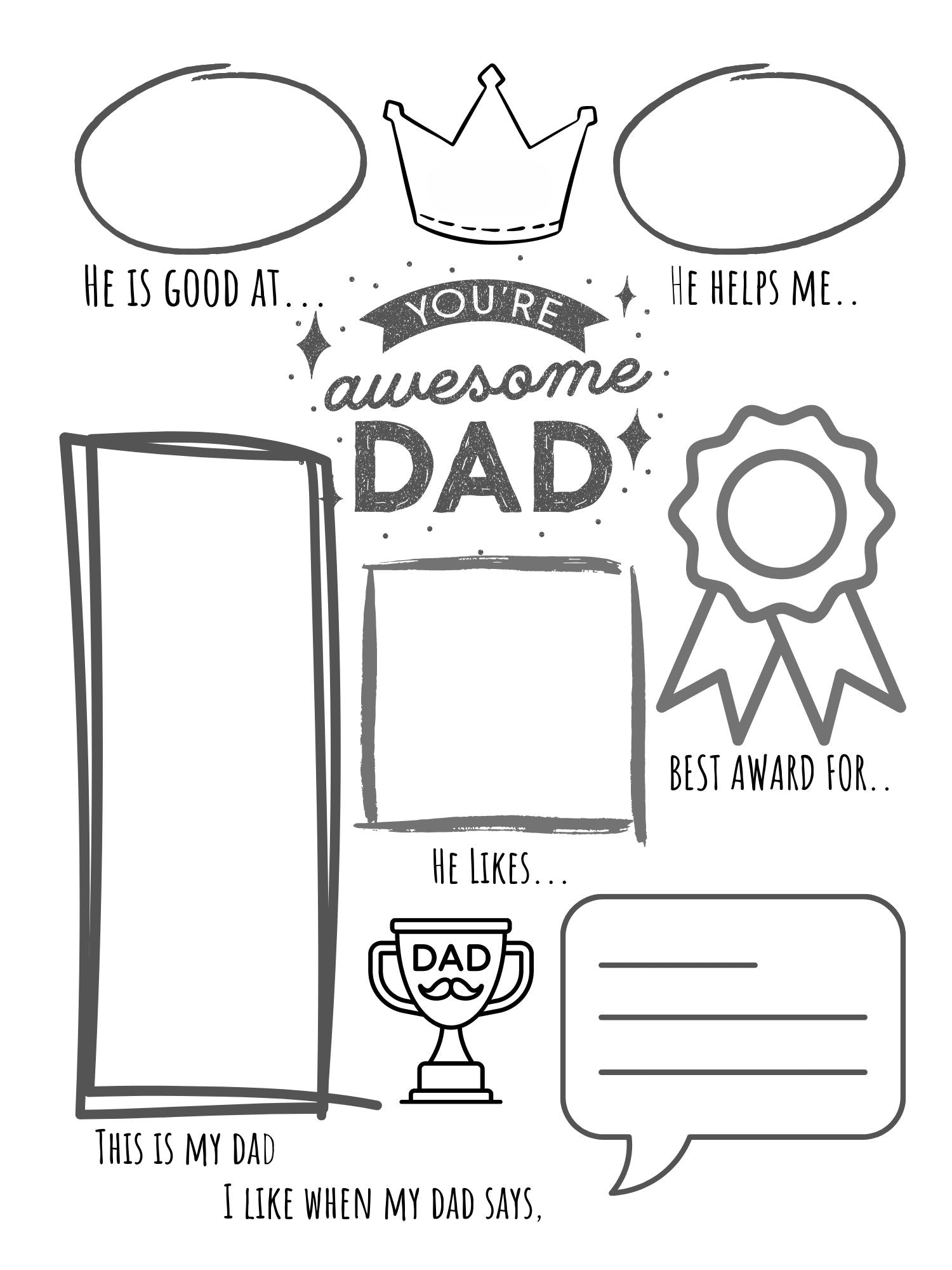 Personalized Dad award activity poster - The muggin shop