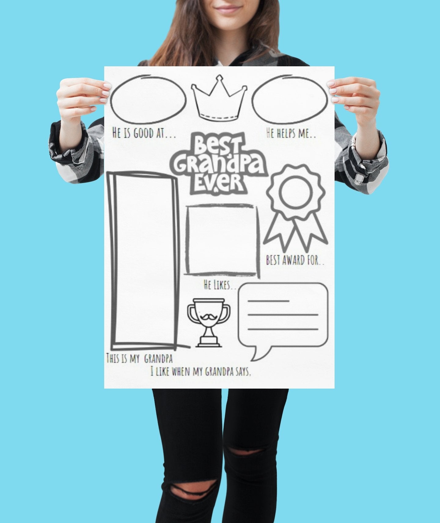 Personalized grandpa award activity poster - The muggin shop