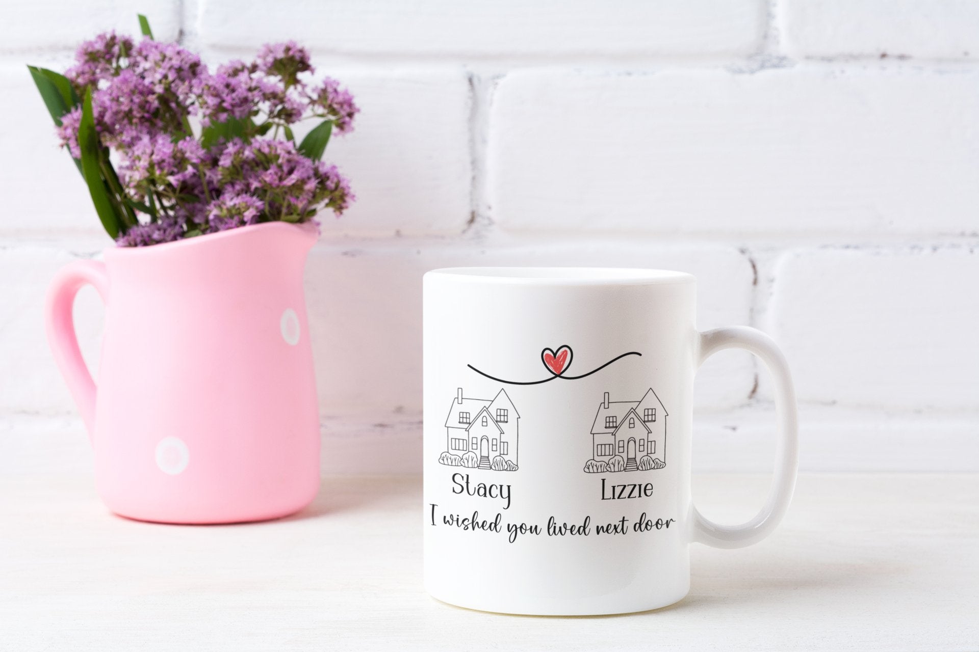 Personalized I wished you lived next door mug - The muggin shop